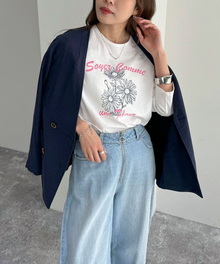fredy emue「フラワープリントロンT」|Tシャツ・カットソー|