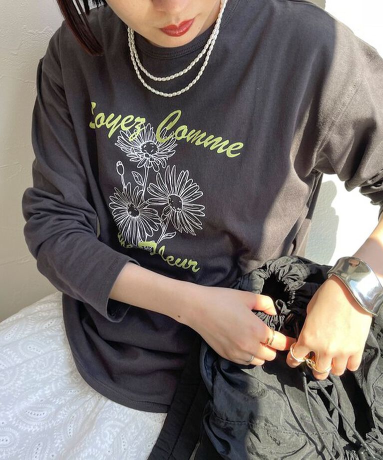fredy emue「フラワープリントロンT」|Tシャツ・カットソー|