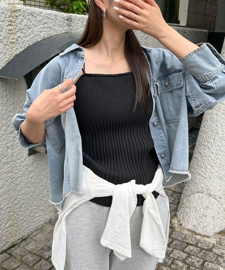 fredy emue「バッククロスカップ付きニットキャミ」|キャミソール|