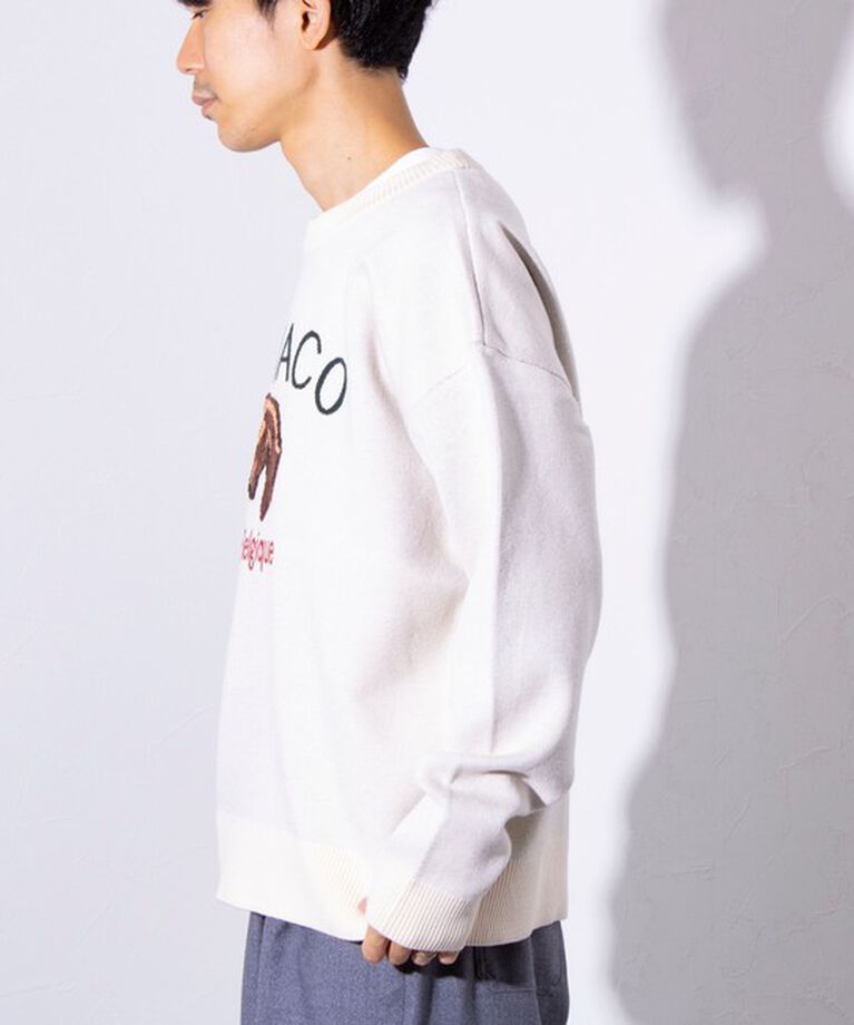 GLOSTER「【GEVACO/ゲバコ】ホースサガラ刺繍 プルオーバークルーネックニット UNISEX」|ニット・セーター|