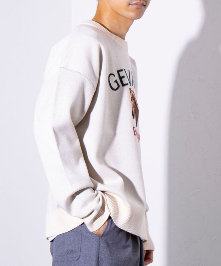 GLOSTER「【GEVACO/ゲバコ】ホースサガラ刺繍 プルオーバークルーネックニット UNISEX」|ニット・セーター|