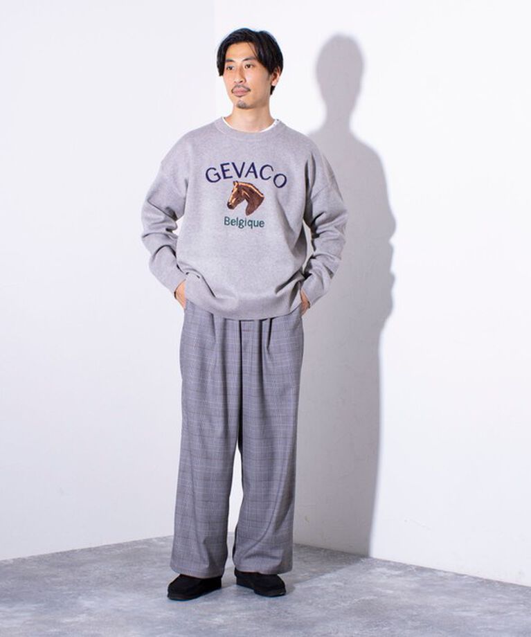 GLOSTER「【GEVACO/ゲバコ】ホースサガラ刺繍 プルオーバークルーネックニット UNISEX」|ニット・セーター|