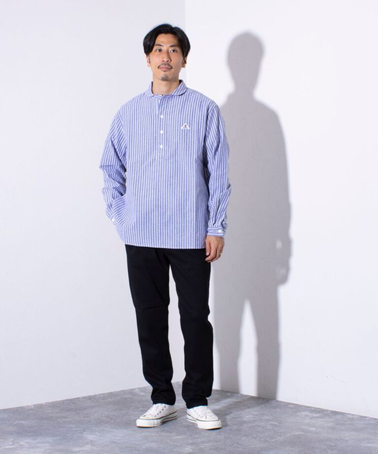 GLOSTER「【GEVACO/ゲバコ】オックスオーバーショールカラー長袖シャツ（無地/ストライプ/チェック）」|シャツ・ブラウス|