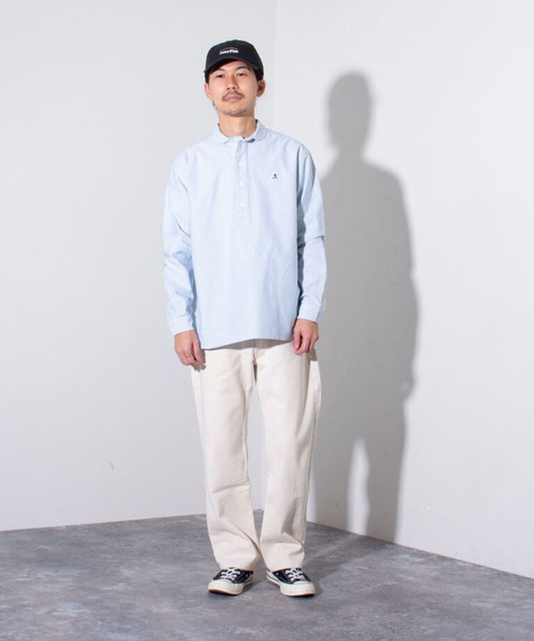 GLOSTER「【GEVACO/ゲバコ】オックスオーバーショールカラー長袖シャツ（無地/ストライプ/チェック）」|シャツ・ブラウス|
