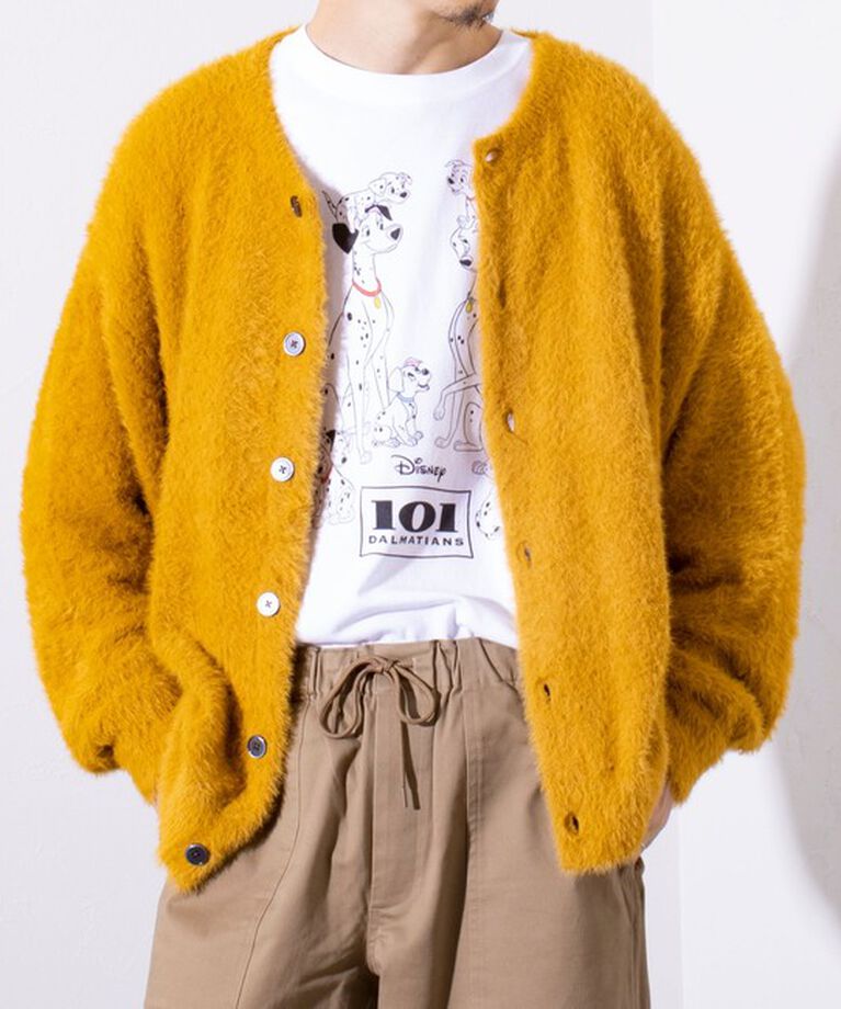 GLOSTER「【GLOSTER/グロスター】モヘヤライクシャギー クルーカーディガン UNISEX/ユニセックス」|カーディガン|
