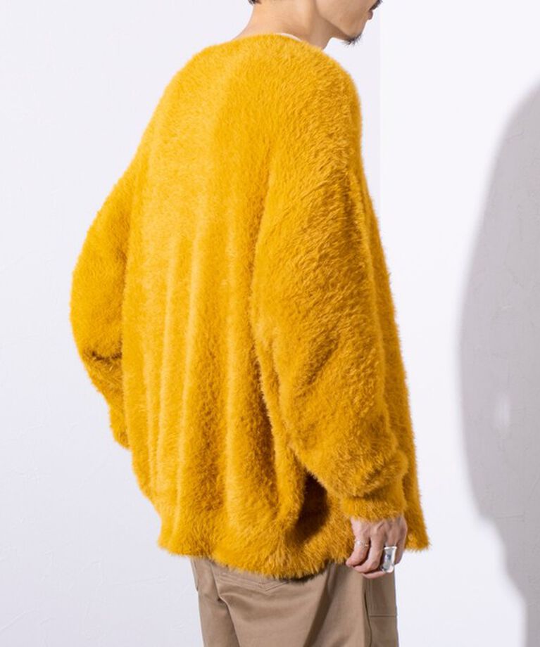 GLOSTER「【GLOSTER/グロスター】モヘヤライクシャギー クルーカーディガン UNISEX/ユニセックス」|カーディガン|