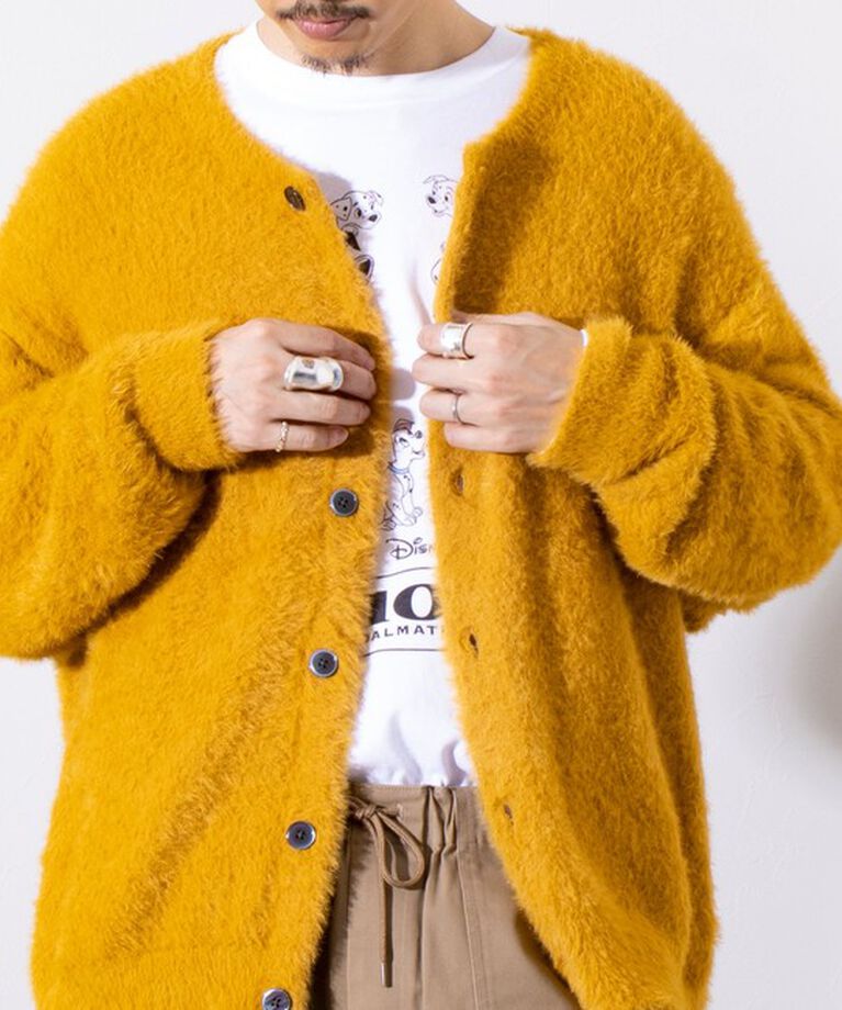 GLOSTER「【GLOSTER/グロスター】モヘヤライクシャギー クルーカーディガン UNISEX/ユニセックス」|カーディガン|
