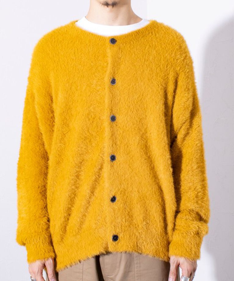 GLOSTER「【GLOSTER/グロスター】モヘヤライクシャギー クルーカーディガン UNISEX/ユニセックス」|カーディガン|