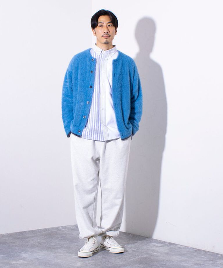 GLOSTER「【GLOSTER/グロスター】モヘヤライクシャギー クルーカーディガン UNISEX/ユニセックス」|カーディガン|