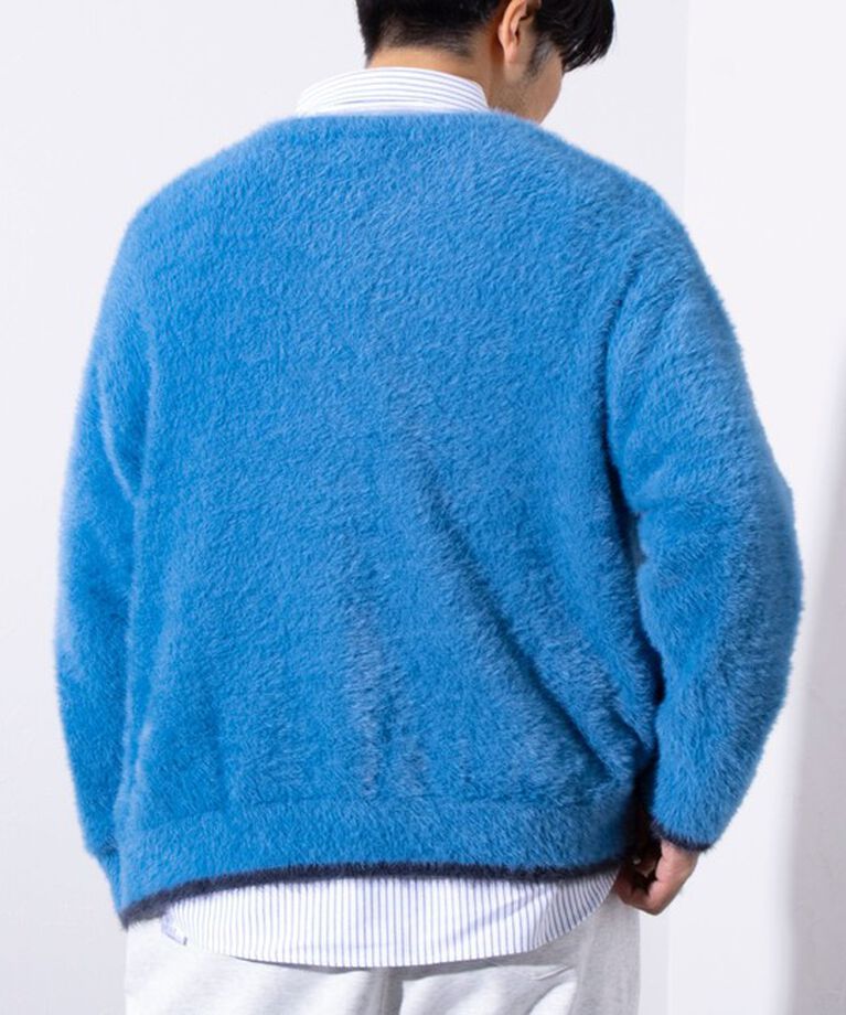 GLOSTER「【GLOSTER/グロスター】モヘヤライクシャギー クルーカーディガン UNISEX/ユニセックス」|カーディガン|