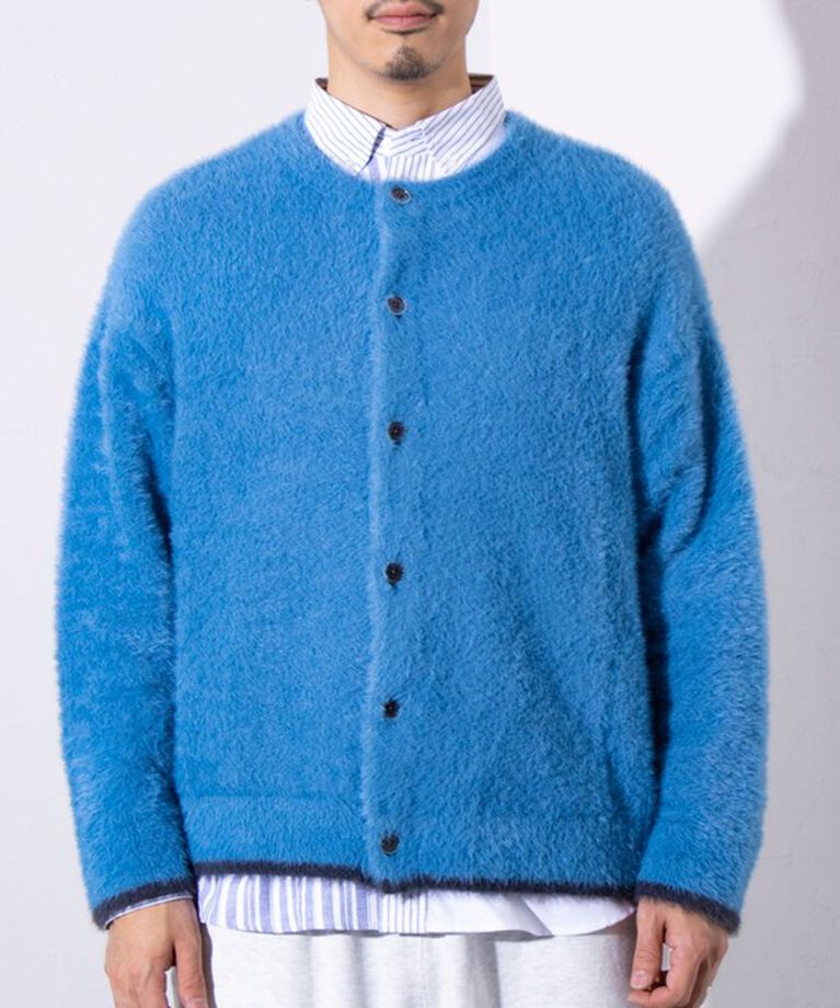 GLOSTER「【GLOSTER/グロスター】モヘヤライクシャギー クルーカーディガン UNISEX/ユニセックス」|カーディガン|