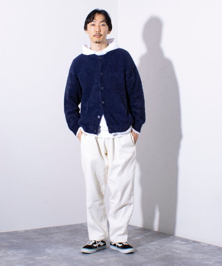 GLOSTER「【GLOSTER/グロスター】モヘヤライクシャギー クルーカーディガン UNISEX/ユニセックス」|カーディガン|