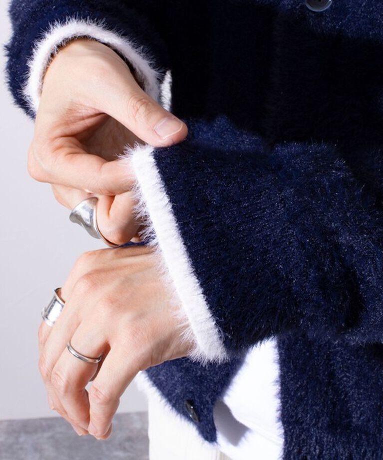 GLOSTER「【GLOSTER/グロスター】モヘヤライクシャギー クルーカーディガン UNISEX/ユニセックス」|カーディガン|