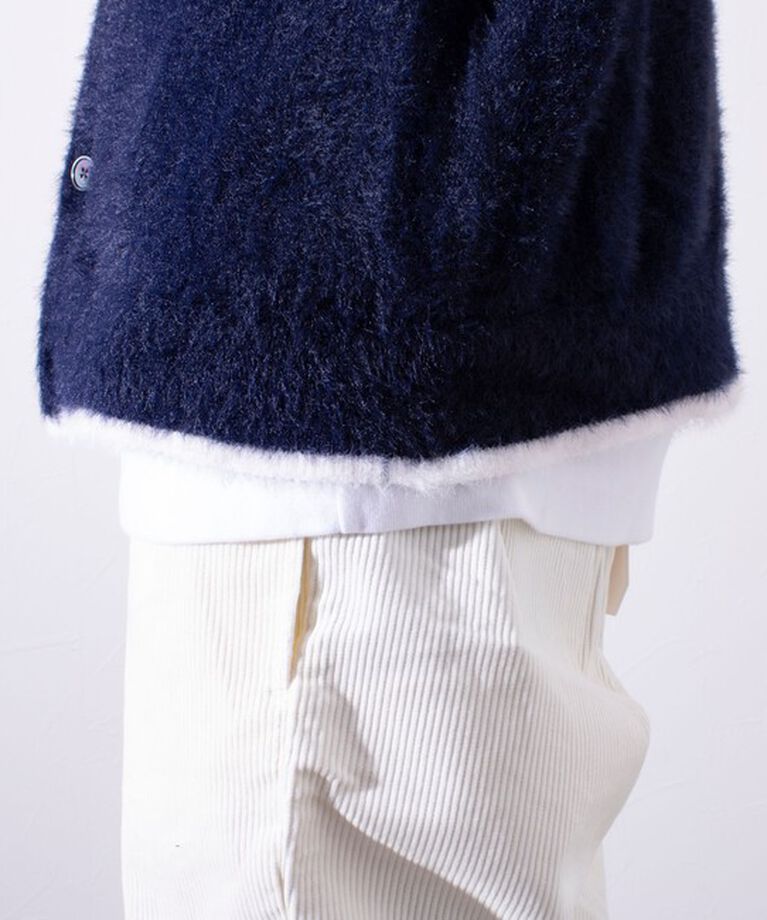 GLOSTER「【GLOSTER/グロスター】モヘヤライクシャギー クルーカーディガン UNISEX/ユニセックス」|カーディガン|