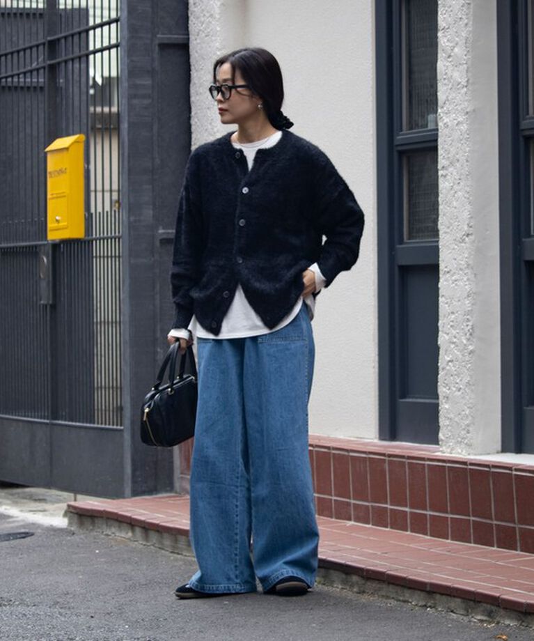GLOSTER「【GLOSTER/グロスター】モヘヤライクシャギー クルーカーディガン UNISEX/ユニセックス」|カーディガン|
