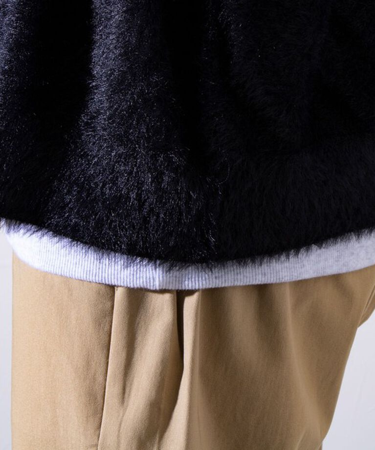 GLOSTER「【GLOSTER/グロスター】モヘヤライクシャギー クルーカーディガン UNISEX/ユニセックス」|カーディガン|