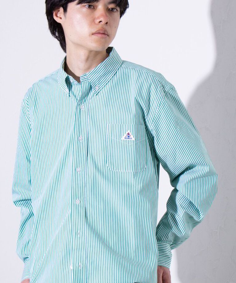 GLOSTER「【EXCLUSIVE】【GEVACO/ゲバコ】ベーシックボタンダウンシャツ（無地/ストライプ）」|シャツ・ブラウス|グリーン系その他