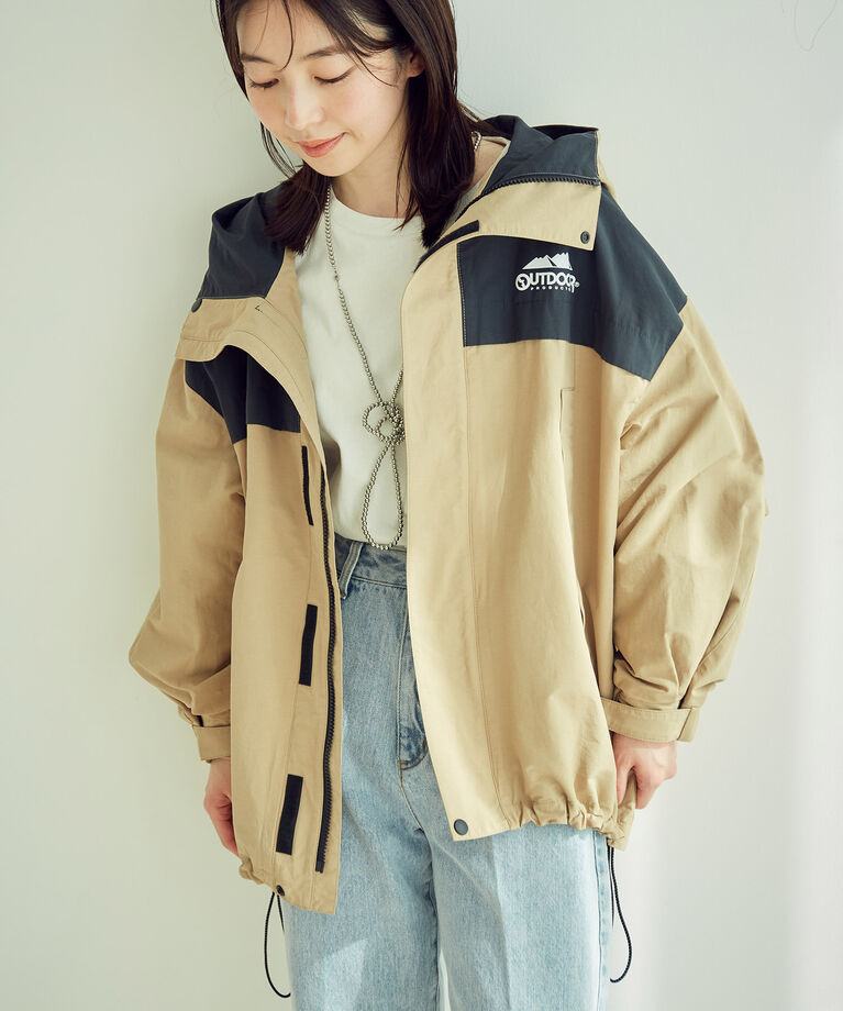 VIS「【OUTDOOR PRODUCTSコラボ】【洗濯可】オーバーサイズマウンテンパーカー」|アウトドア|ベージュ系(28)