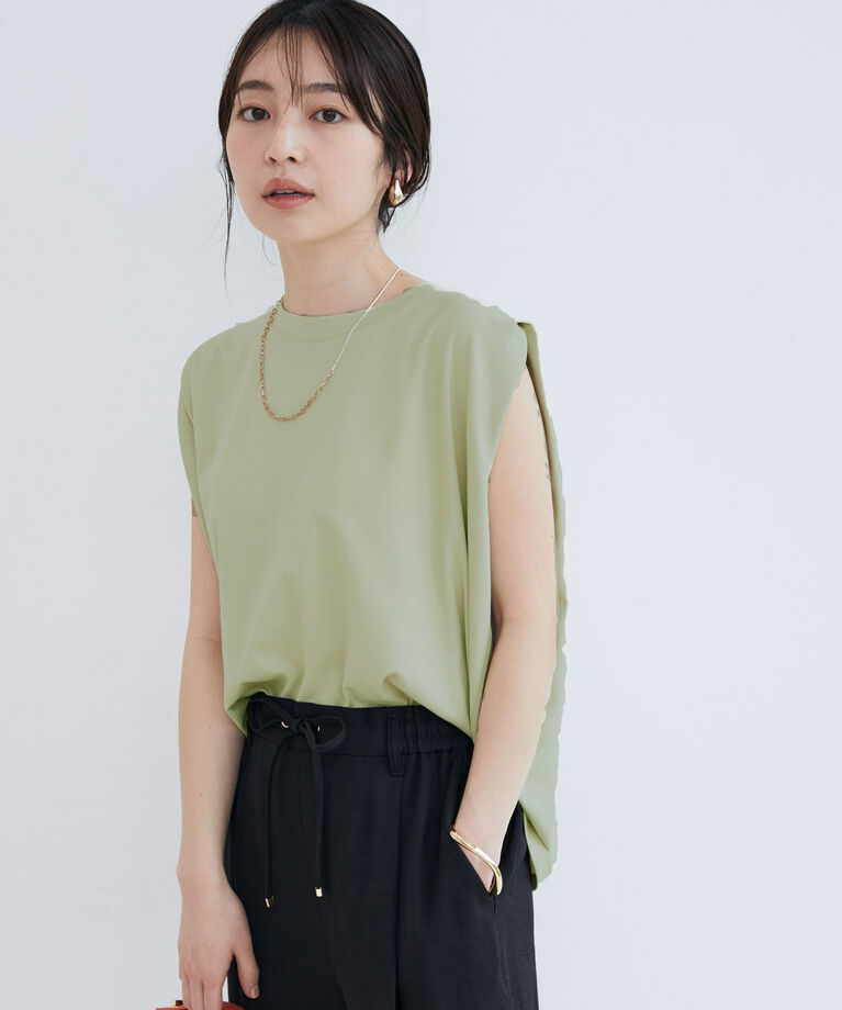 VIS「付け衿×スムースフレンチTシャツ」|Tシャツ・カットソー|