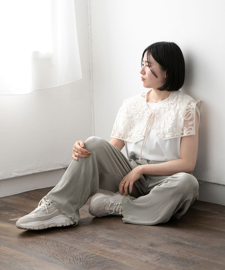 VIS「付け衿×スムースフレンチTシャツ」|Tシャツ・カットソー|