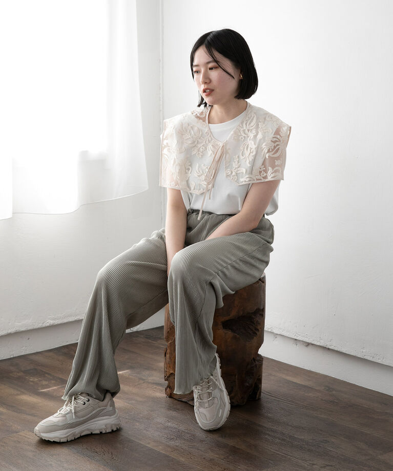 VIS「付け衿×スムースフレンチTシャツ」|Tシャツ・カットソー|