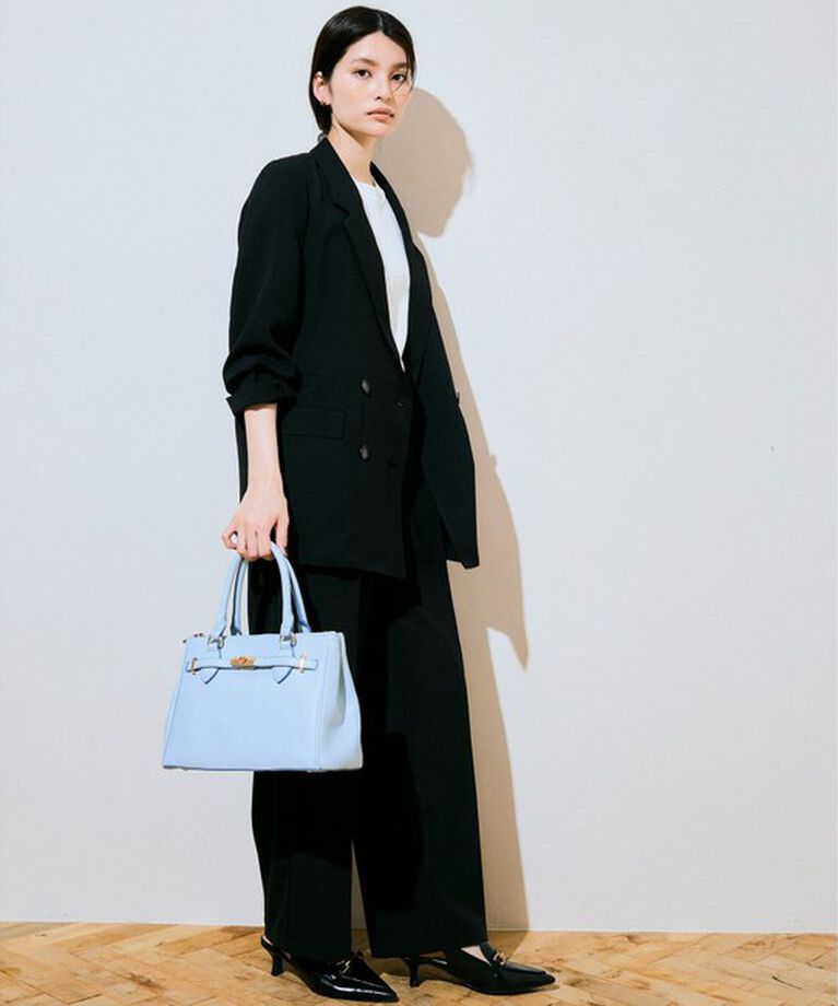 VIS「【新色追加】【美easy】リネンライクワンタックワイドスラックスパンツ【接触冷感/洗える】」|スラックス|