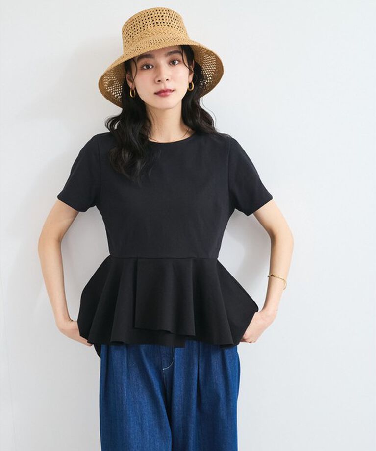 VIS「イレギュラーヘム異素材ドッキングペプラムプルオーバー」|Tシャツ・カットソー|