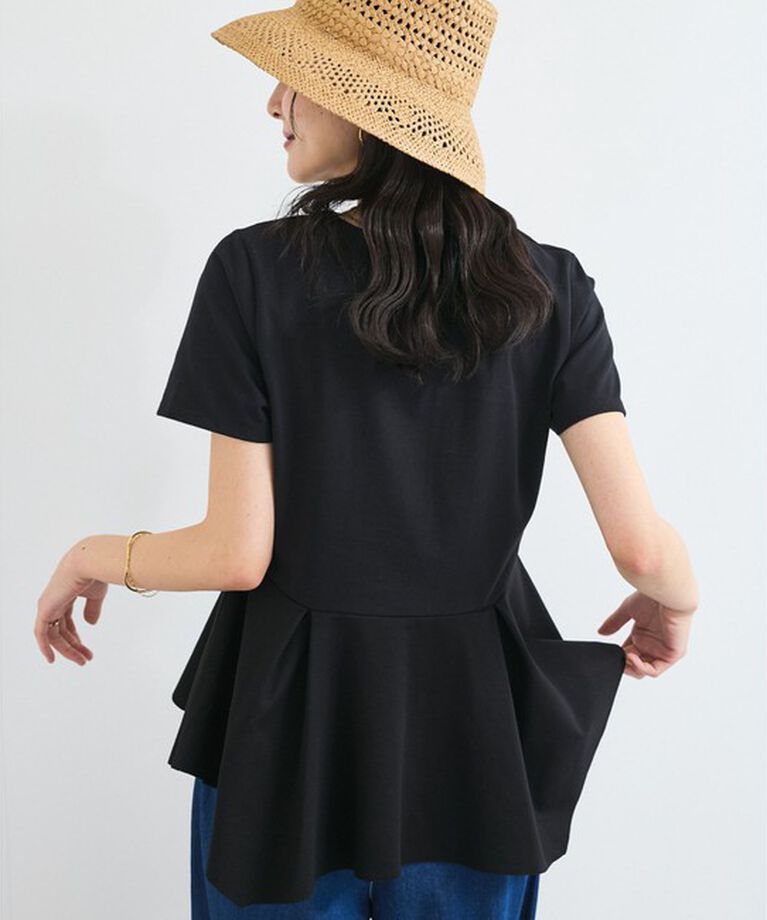 VIS「イレギュラーヘム異素材ドッキングペプラムプルオーバー」|Tシャツ・カットソー|