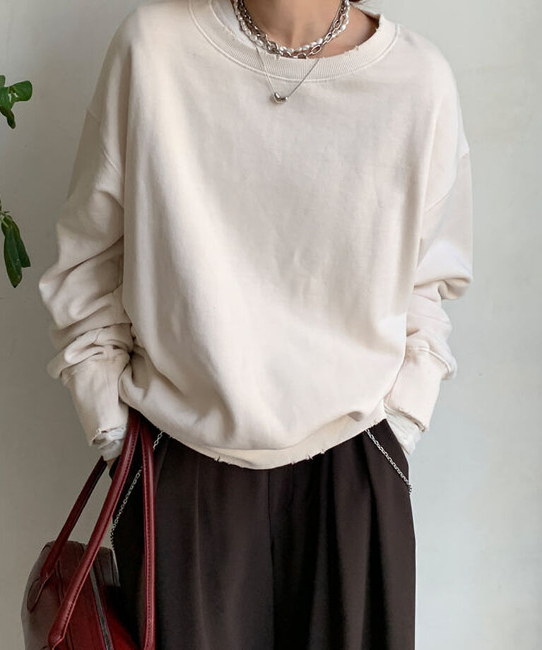  「ピグメントダメージスウェット」|Tシャツ・カットソー|