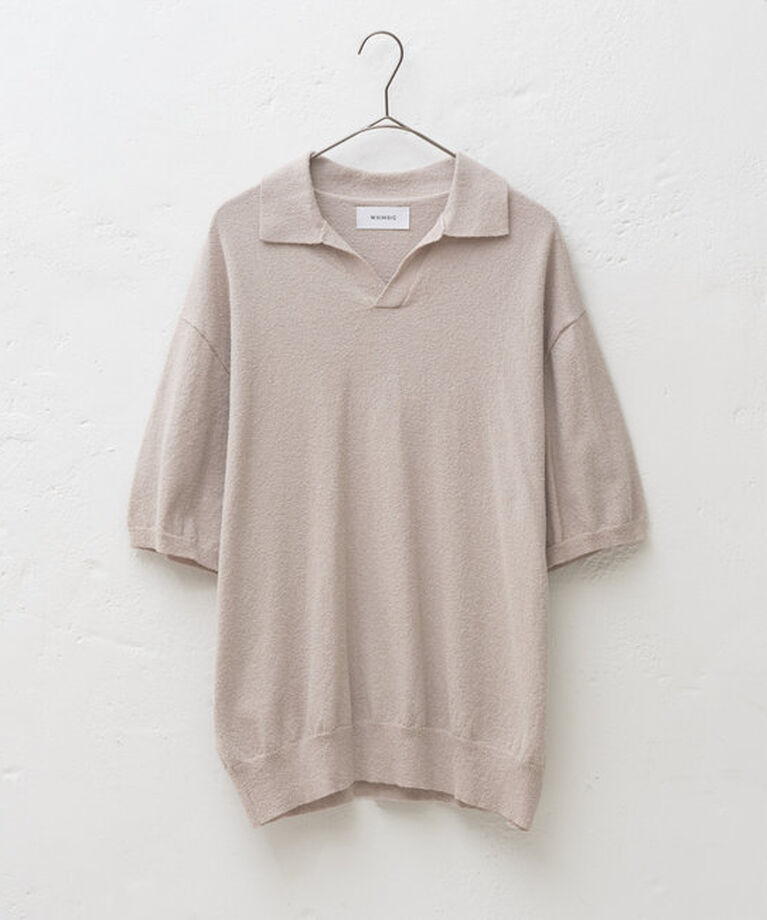  「【WHIMSIC】ブークレスキッパーネックショートスリーブプルオーバー」|ニット・セーター|