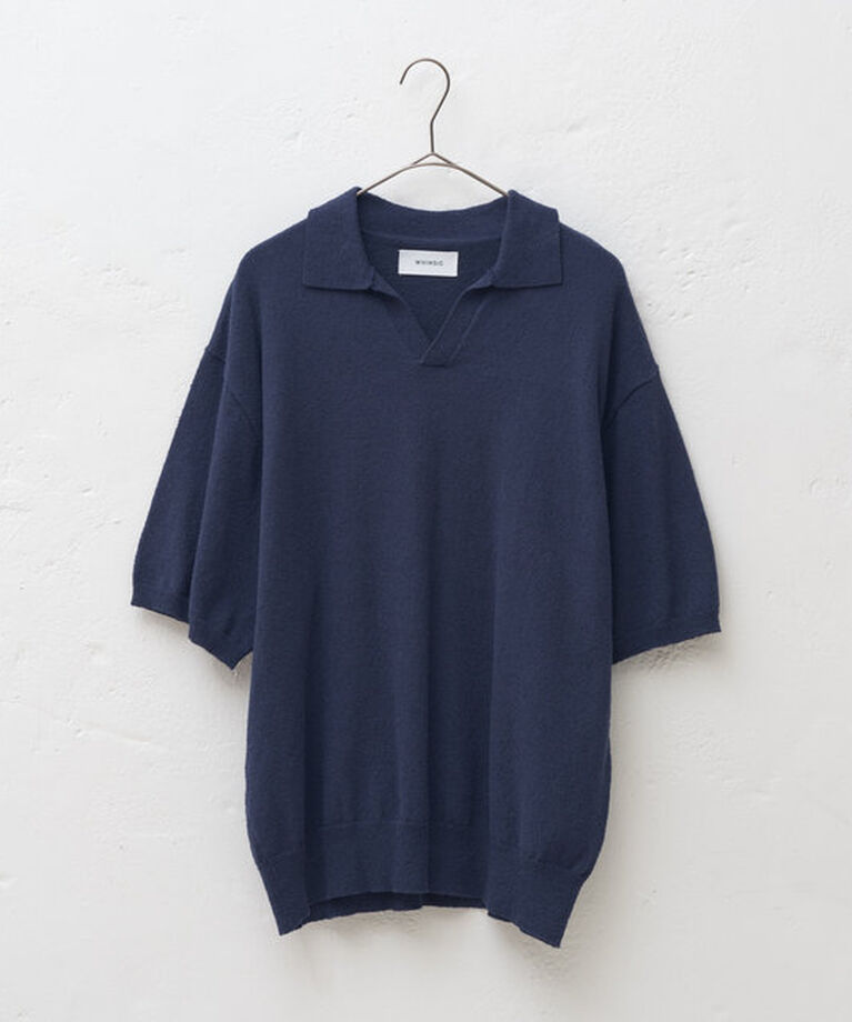  「【WHIMSIC】ブークレスキッパーネックショートスリーブプルオーバー」|ニット・セーター|