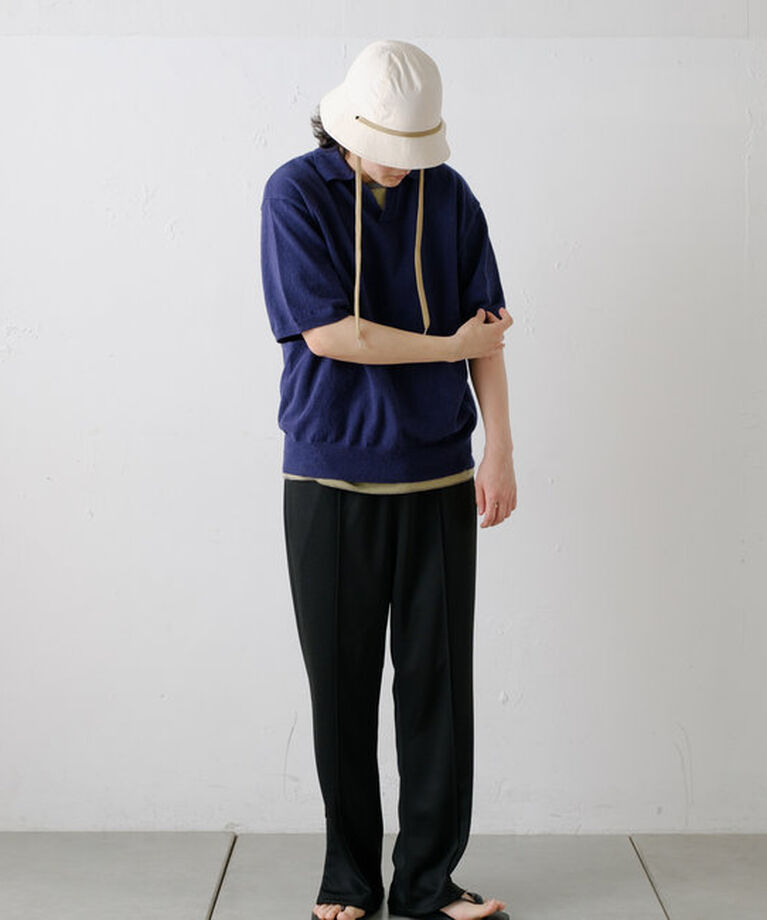  「【WHIMSIC】ブークレスキッパーネックショートスリーブプルオーバー」|ニット・セーター|