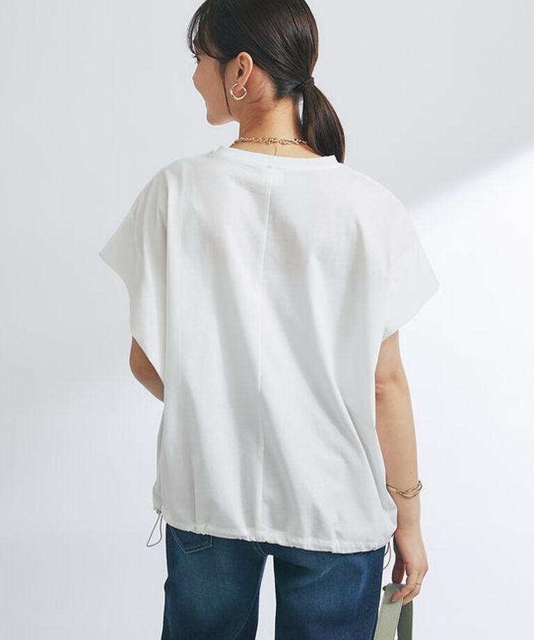  「《着回し万能》ドライタッチコットン折り返しスリーブプルオーバー」|Tシャツ・カットソー|