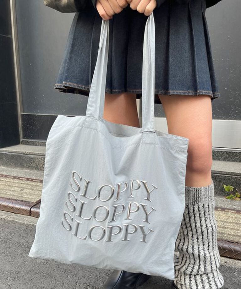  「【SLOPPY/スロッピー】メタルプリントトート」|トートバッグ|ライトグレー