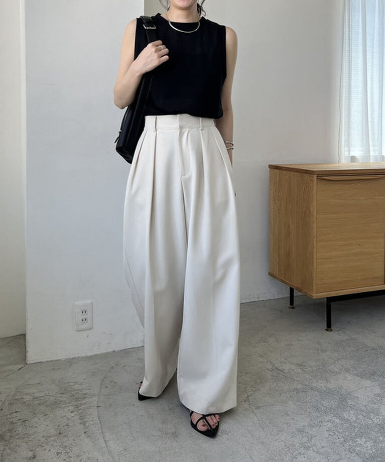  「【累計2万本突破！】【低身長・高身長サイズあり】2タックワイドパンツ」|チノ|