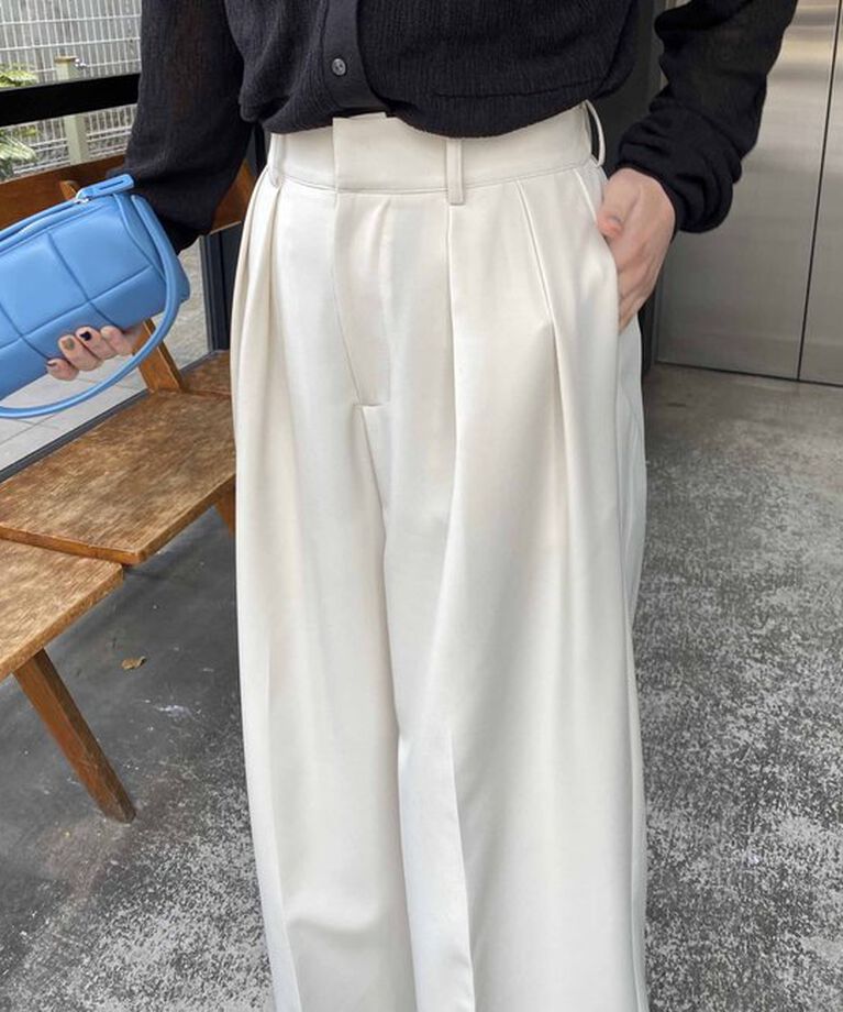 「【累計2万本突破！】【低身長・高身長サイズあり】2タックワイドパンツ」|チノ|
