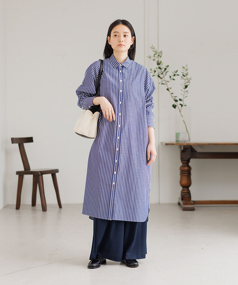 collex「【Alltid】スーピマコットンシャツワンピース」|ワンピース|