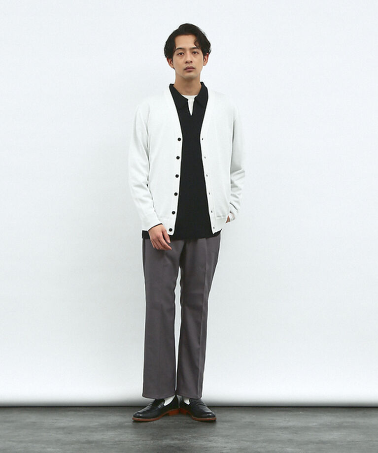 ABAHOUSE「【シルクブレンド】ベーシック Vネック カーディガン」|カーディガン|