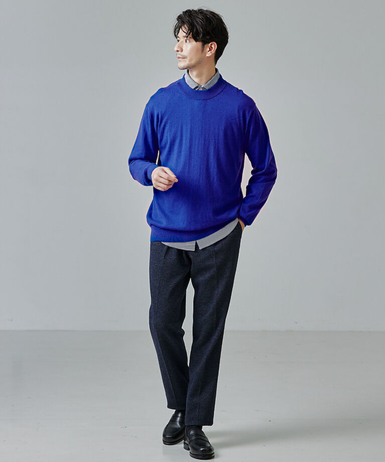 ABAHOUSE「【シルクの様な光沢】カシミヤ　モックネック　ニット」|ニット・セーター|