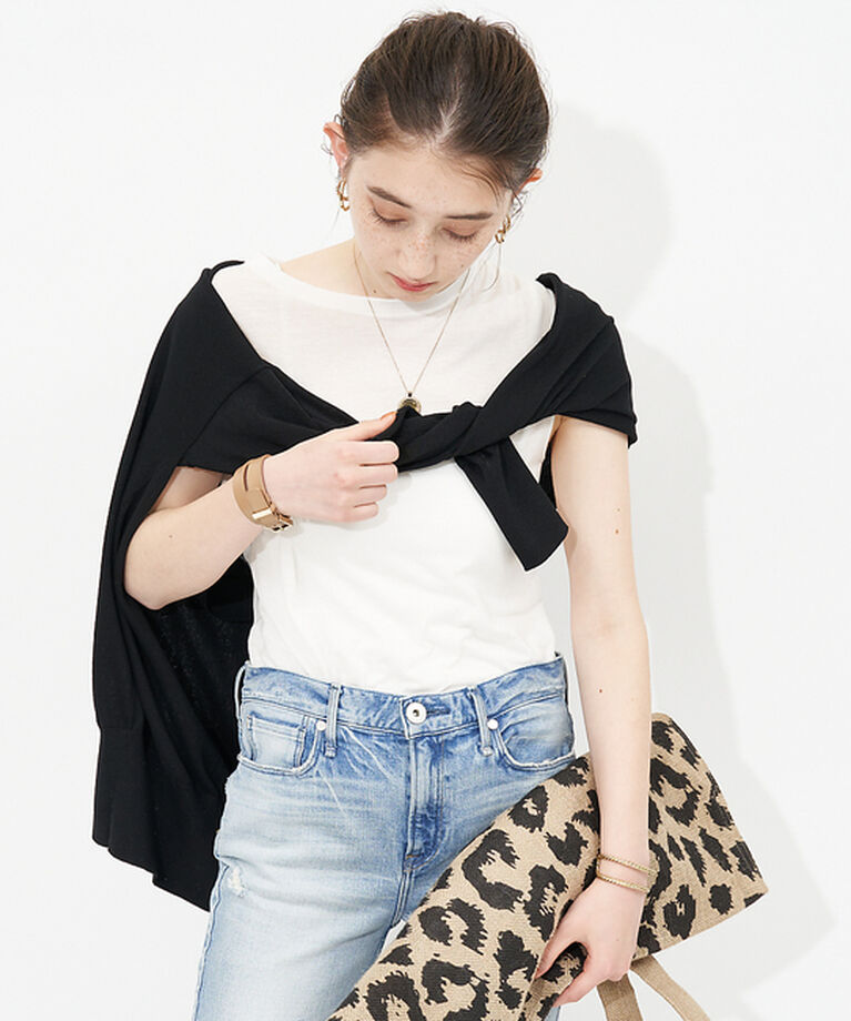 Rouge vif「ナチュラルダイノースリーブカットソー」|Tシャツ・カットソー|ホワイト