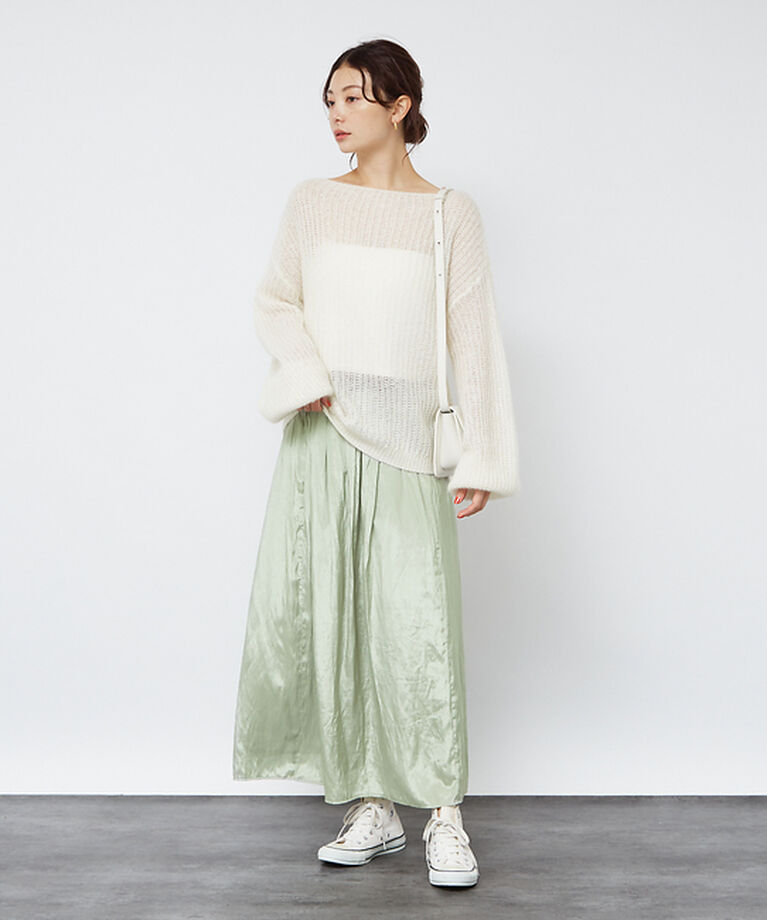 Rouge vif「グロスデシンゴムギャザースカート」|スカート|