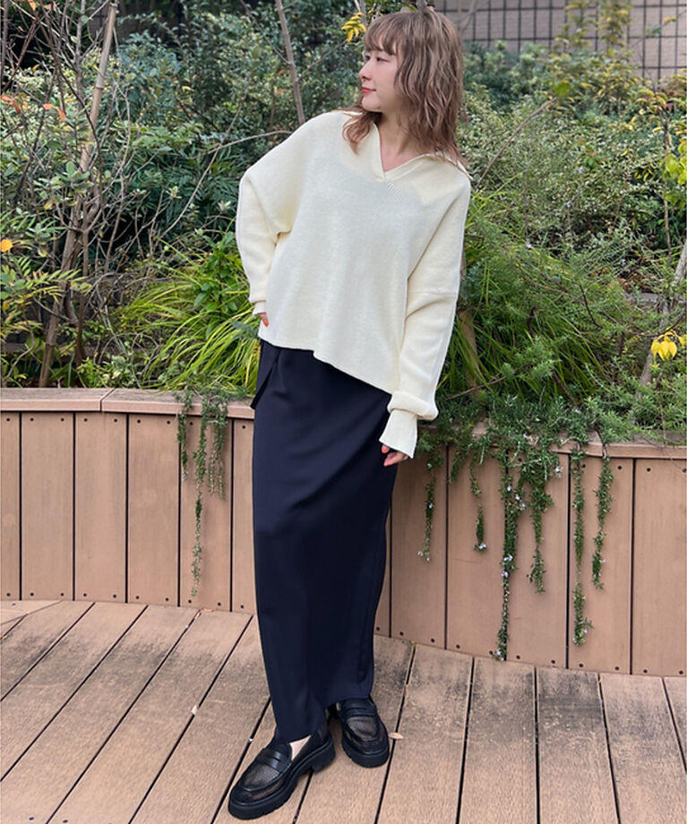 Rouge vif「衿付片畦ニットプルオーバー」|ニット・セーター|