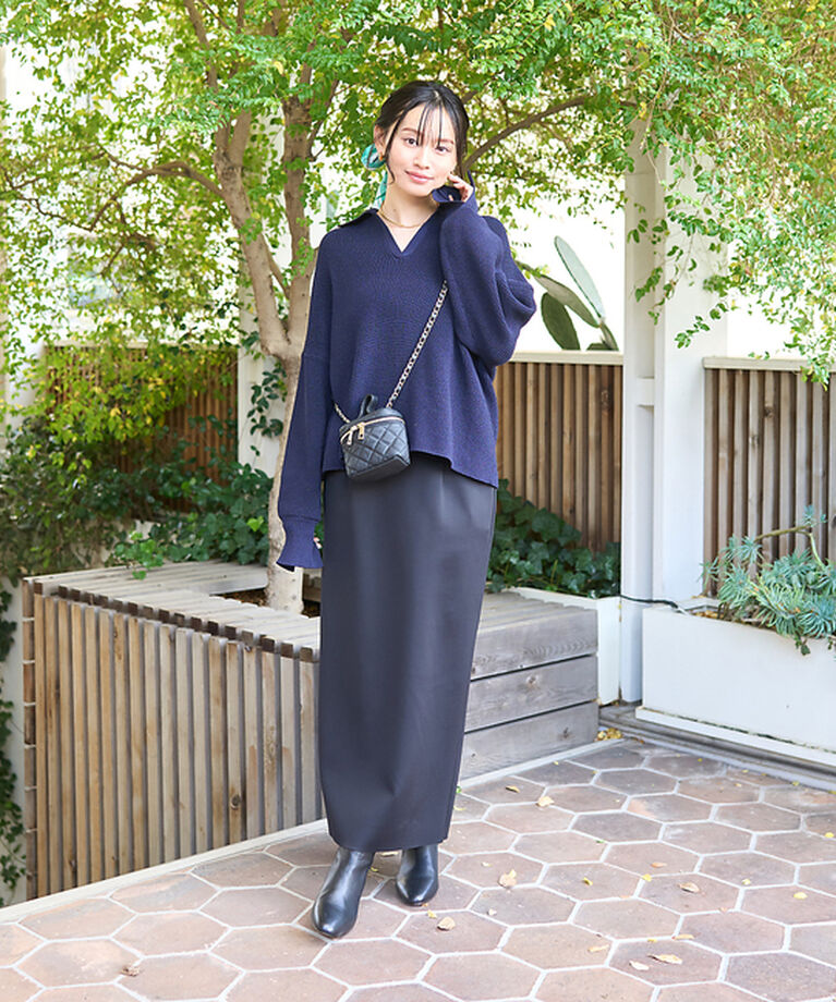 Rouge vif「衿付片畦ニットプルオーバー」|ニット・セーター|