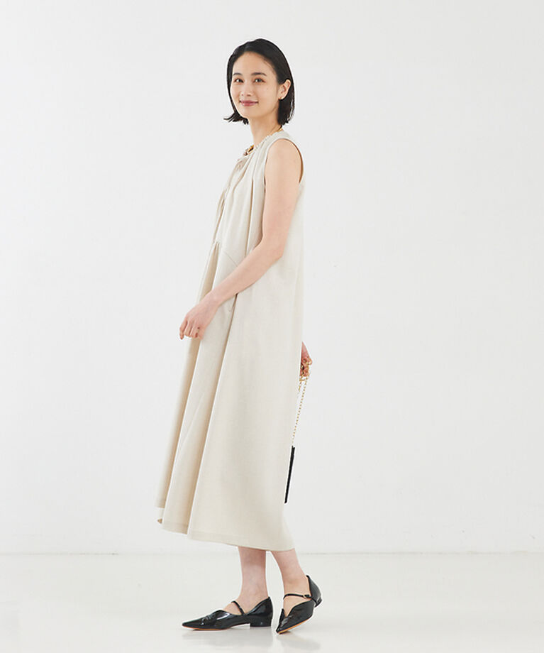 qualite「リネンライクギャザーワンピース」|ワンピース|
