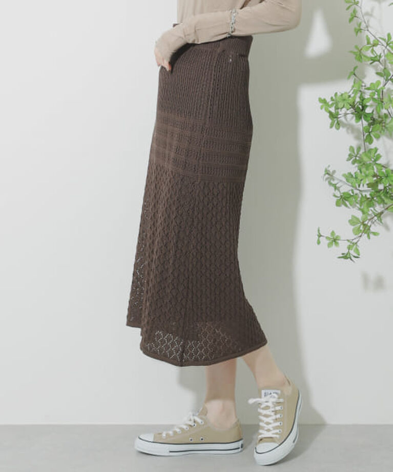SENSE OF PLACE by URBAN RESEARCH「SENSE OF PLACE クロシェニットスカート」|スカート|BROWN