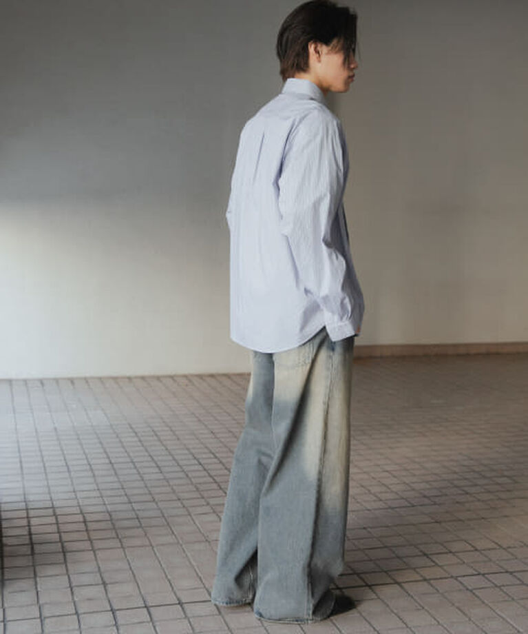 SENSE OF PLACE by URBAN RESEARCH「SENSE OF PLACE 『ユニセックス』ストライプレギュラーカラーネクタイシャツ」|シャツ・ブラウス|