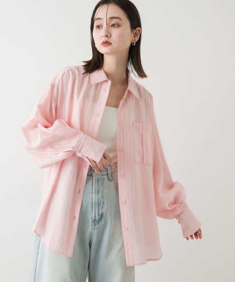 SENSE OF PLACE by URBAN RESEARCH「SENSE OF PLACE タックポケットシアーストライプシャツ」|シャツ・ブラウス|