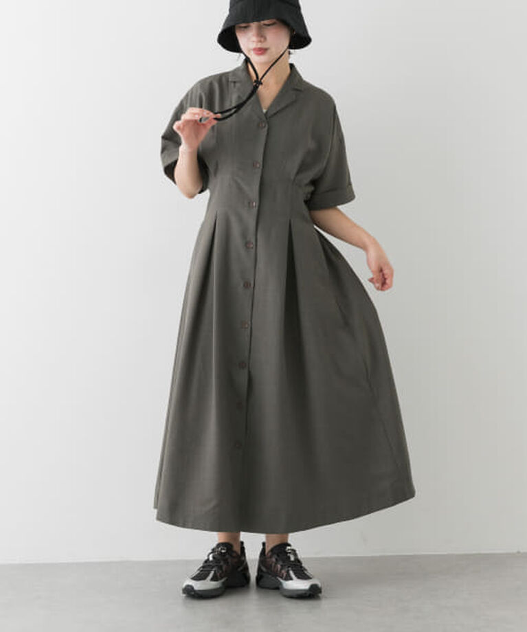 SENSE OF PLACE by URBAN RESEARCH「SENSE OF PLACE ウエストタックシャツワンピース」|ワンピース|KHAKI