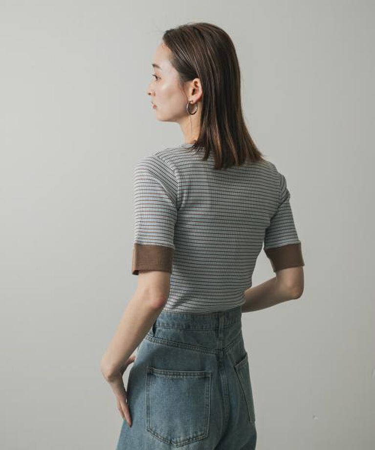 SENSE OF PLACE by URBAN RESEARCH「SENSE OF PLACE 『一部WEB限定カラー』クルーネックリンガーボーダーTシャツ(5分袖)」|Tシャツ・カットソー|