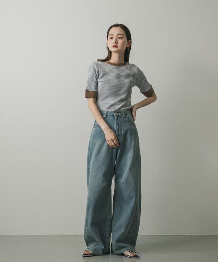 SENSE OF PLACE by URBAN RESEARCH「SENSE OF PLACE 『一部WEB限定カラー』クルーネックリンガーボーダーTシャツ(5分袖)」|Tシャツ・カットソー|